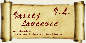 Vasilj Lovčević vizit kartica
